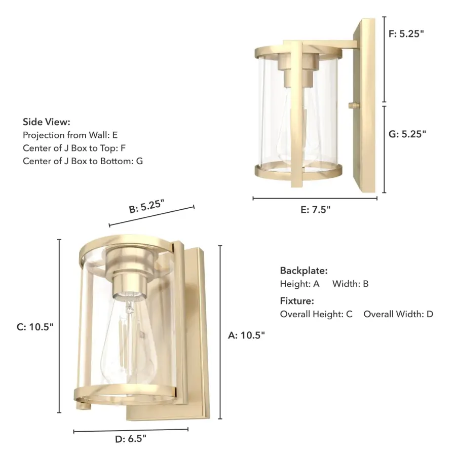 Astwood One Light Wall Sconce in Alturas Gold - Image 10