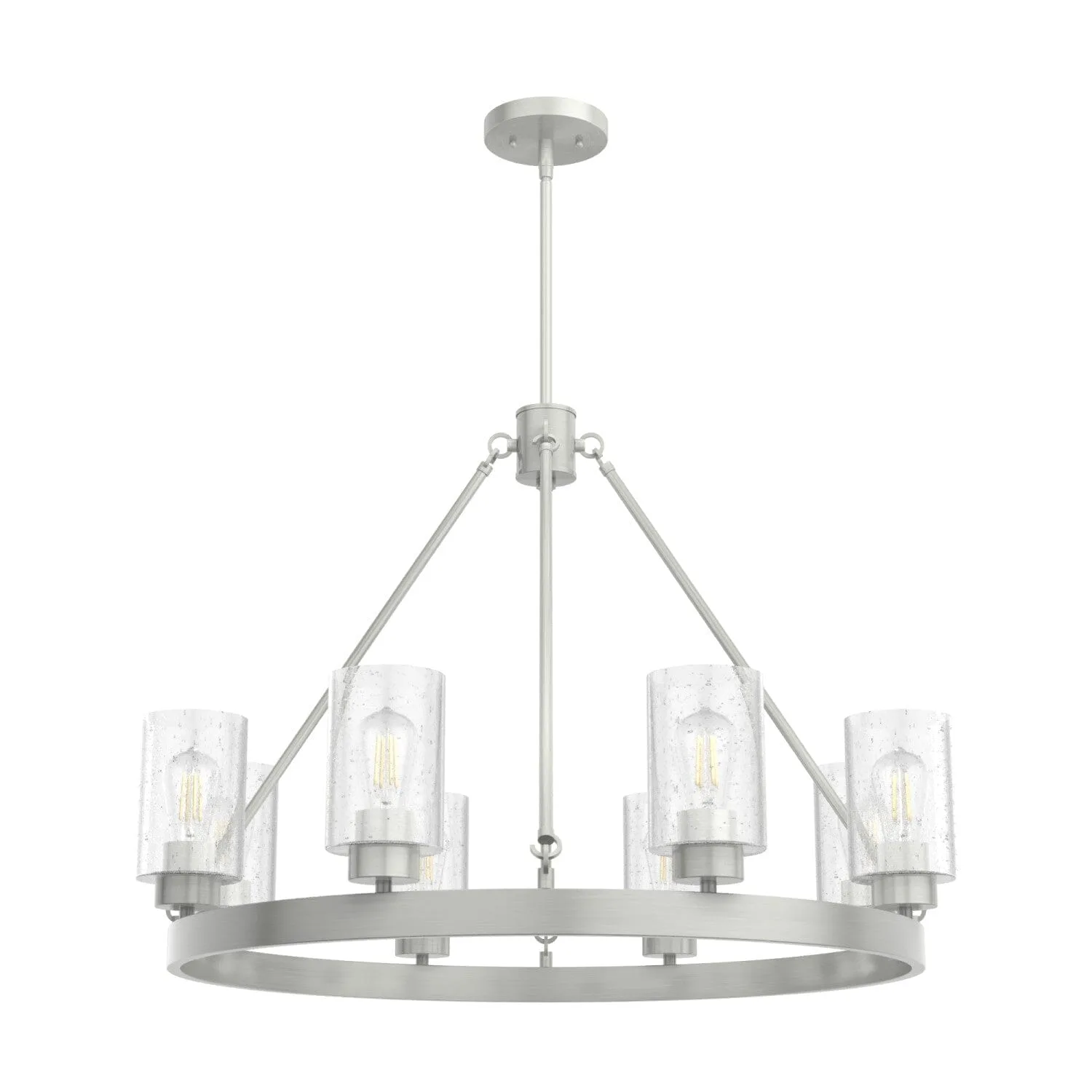 Hartland 8-Light Round Chandelier in Brushed Nickel