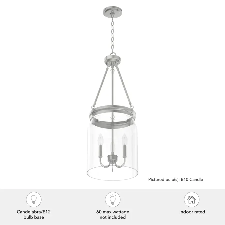 Devon Park Three Light Pendant in Brushed Nickel - Image 5