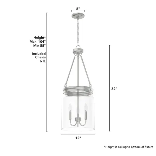 Devon Park Three Light Pendant in Brushed Nickel - Image 7