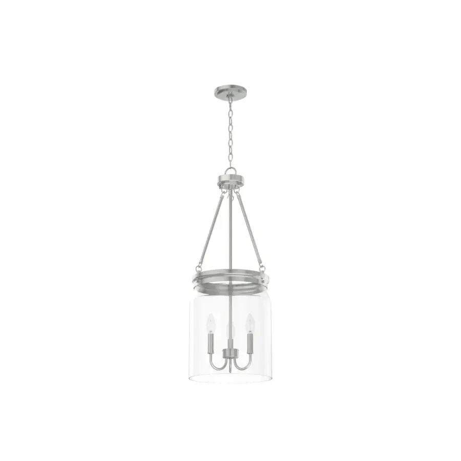 Devon Park Three Light Pendant in Brushed Nickel - Image 1