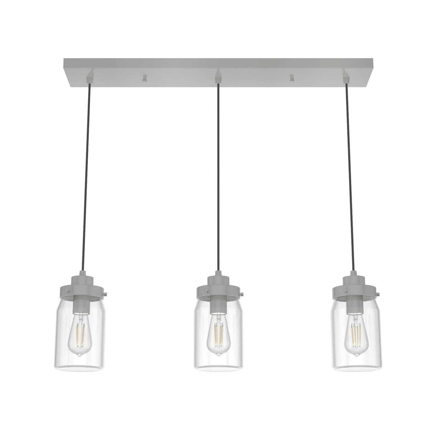 Devon Park Three Light Linear Pendant in Onyx Bengal