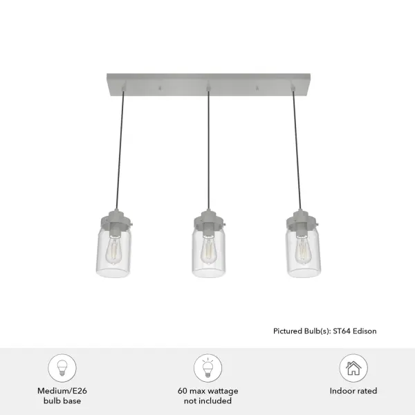 Devon Park Three Light Linear Pendant in Onyx Bengal - Image 5