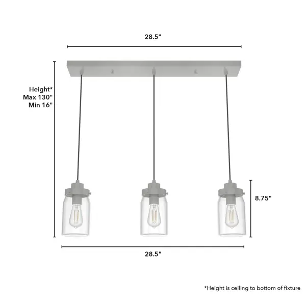 Devon Park Three Light Linear Pendant in Onyx Bengal - Image 7