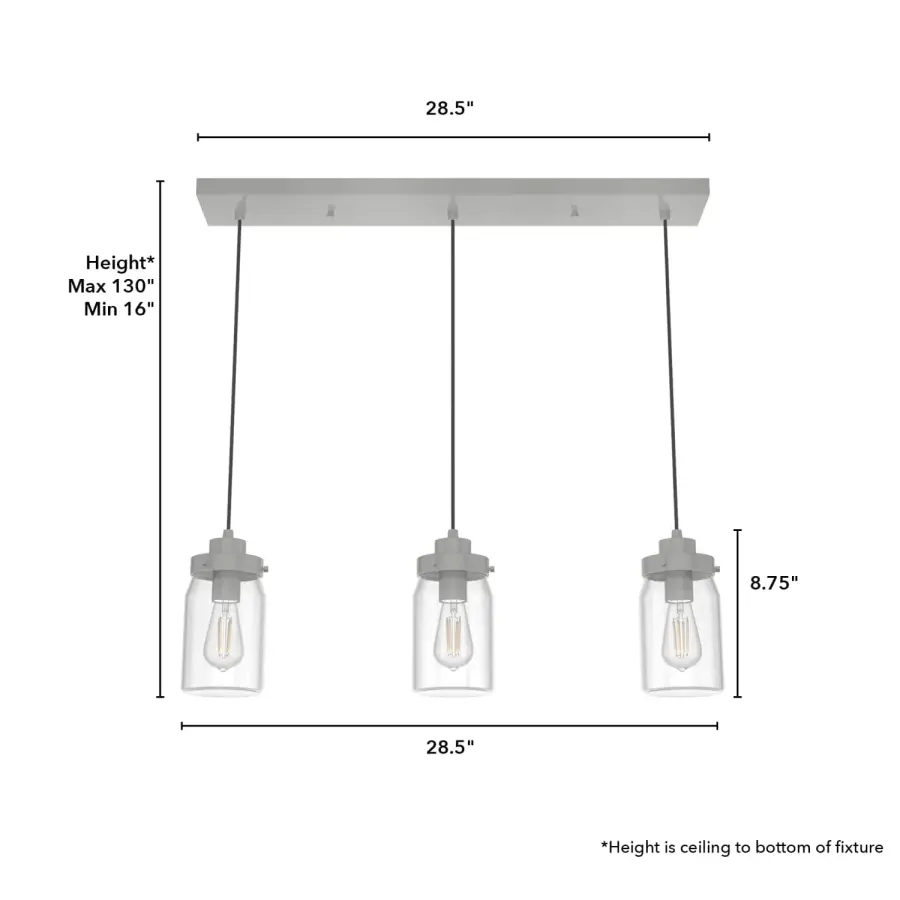 Devon Park Three Light Linear Pendant in Onyx Bengal - Image 7