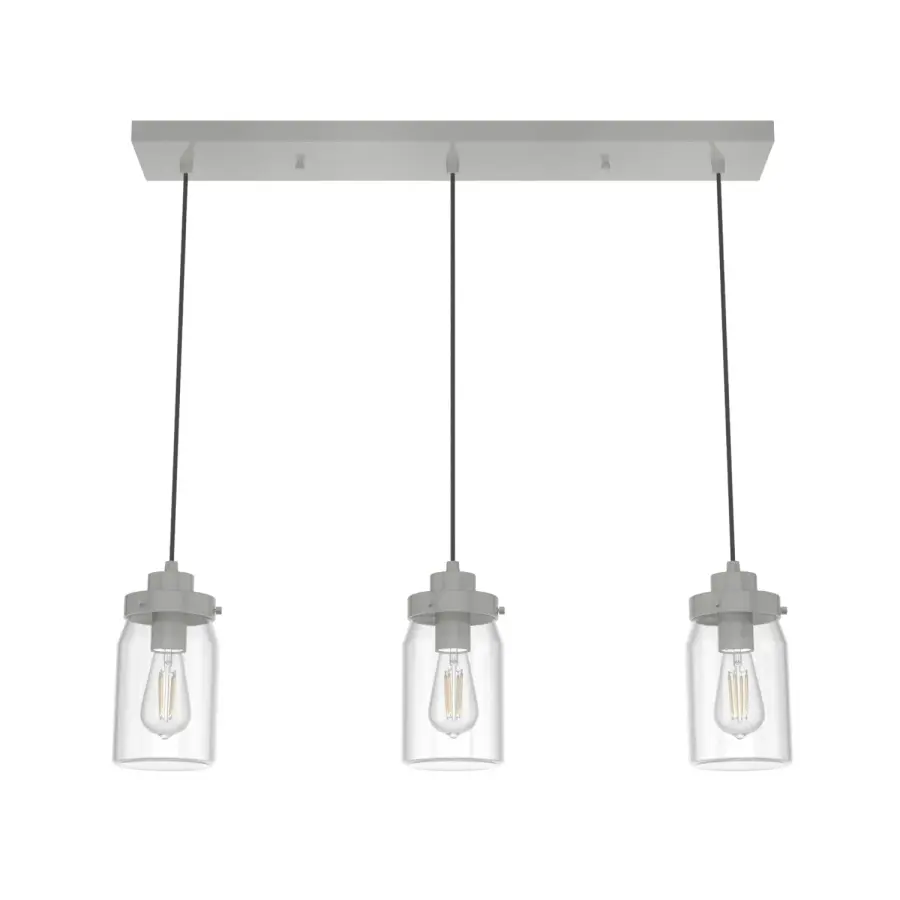 Devon Park Three Light Linear Pendant in Brushed Nickel - Image 1
