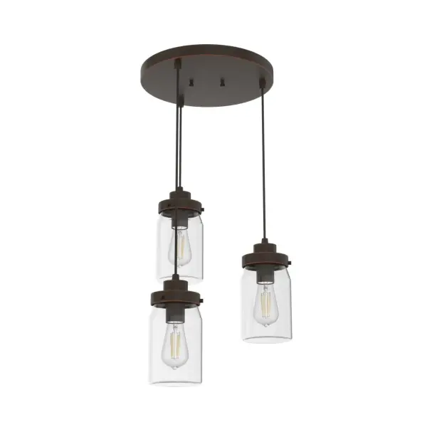 The Devon Park brings farmhouse warmth with its Onyx Bengal finish and clear glass shades. Three Edison-style bulbs create ambient glow while the adjustable cords let you customize the look. Simple single-box installation makes this a DIY-friendly choice.