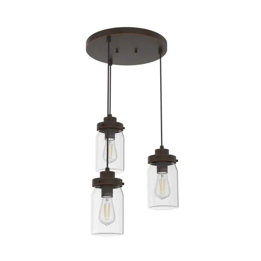 Devon Park Three Light Pendant in Onyx Bengal - Image 12