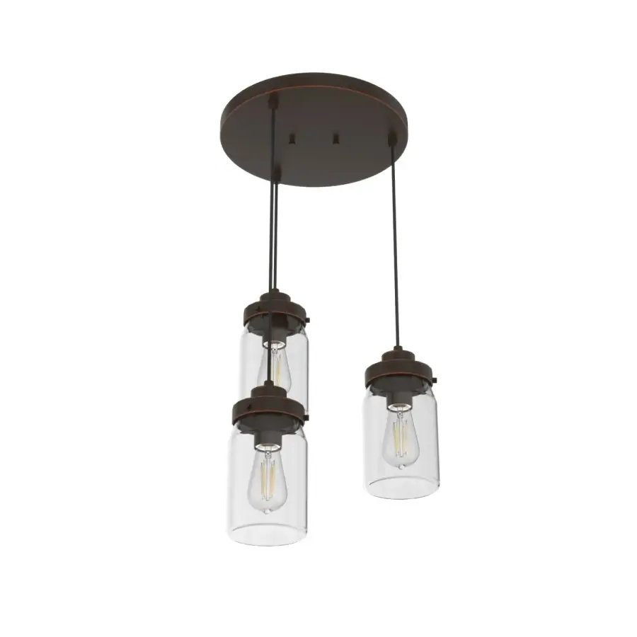 Devon Park Three Light Pendant in Onyx Bengal - Image 14