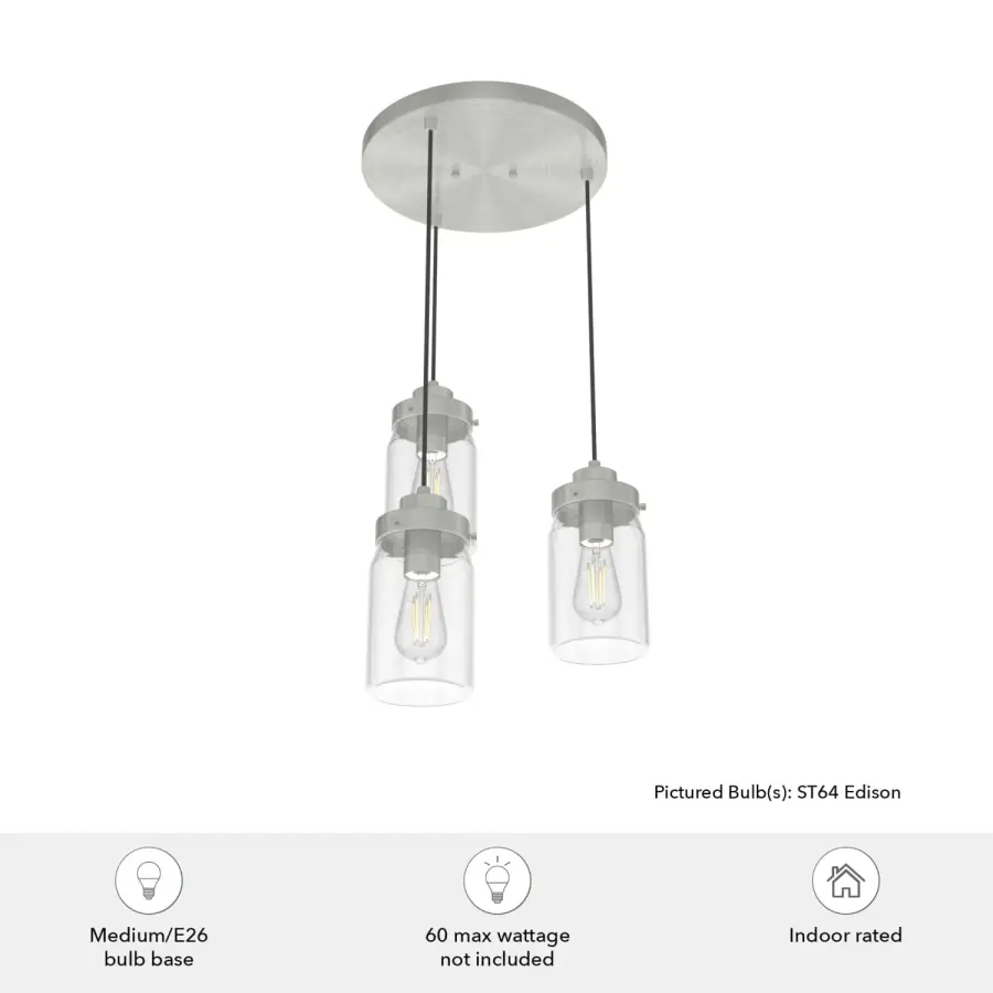 Devon Park Three Light Pendant in Onyx Bengal - Image 6