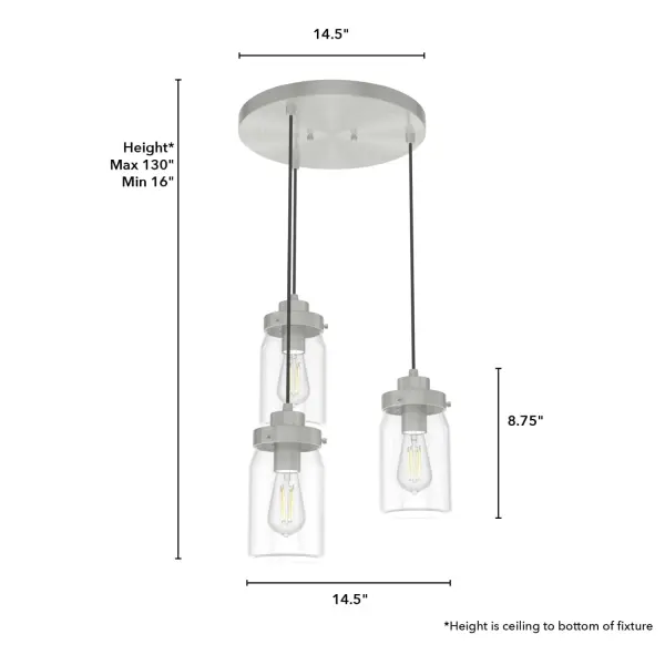 Devon Park Three Light Pendant in Onyx Bengal - Image 8