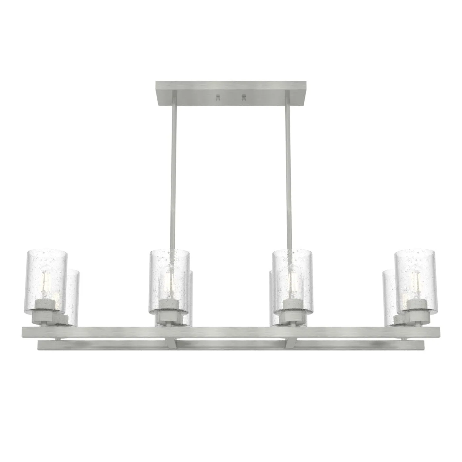 Hartland 8-Light Linear Chandelier in Brushed Nickel
