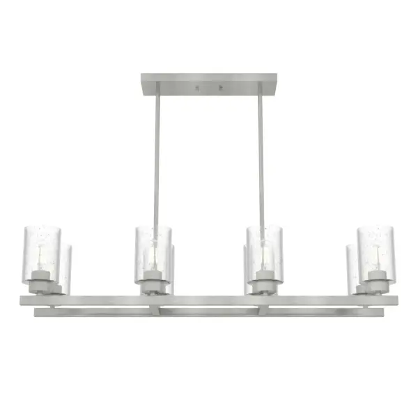 Hartland 8-Light Linear Chandelier in Brushed Nickel - Image 1