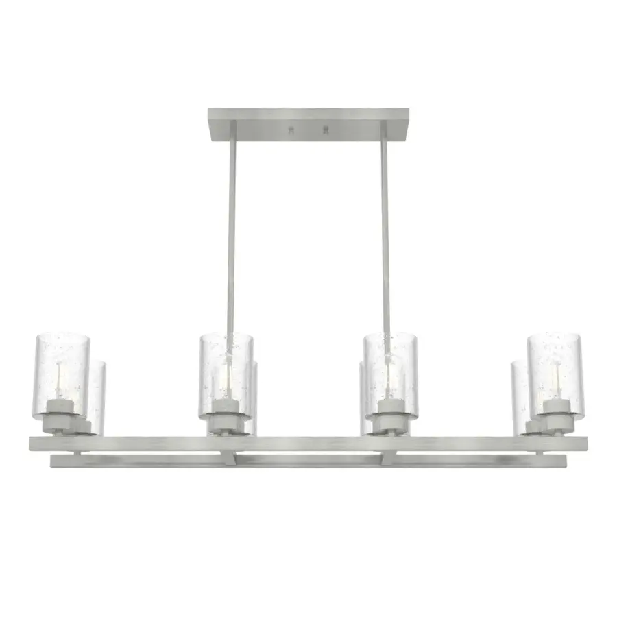 Hartland 8-Light Linear Chandelier in Brushed Nickel - Image 1