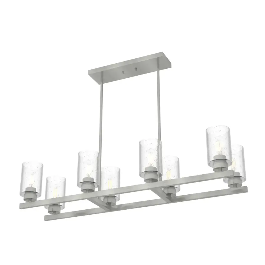 Hartland 8-Light Linear Chandelier in Brushed Nickel - Image 16