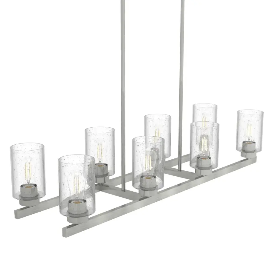 Hartland 8-Light Linear Chandelier in Brushed Nickel - Image 20