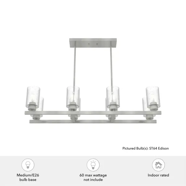 Hartland 8-Light Linear Chandelier in Brushed Nickel - Image 5