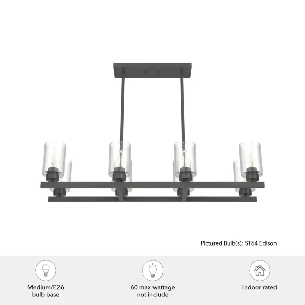 Hartland 8-Light Linear Chandelier in Brushed Nickel - Image 6
