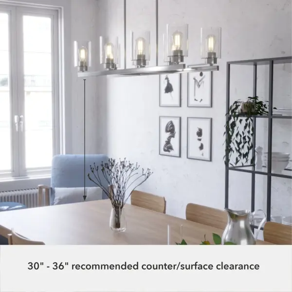 Hartland 8-Light Linear Chandelier in Brushed Nickel - Image 9