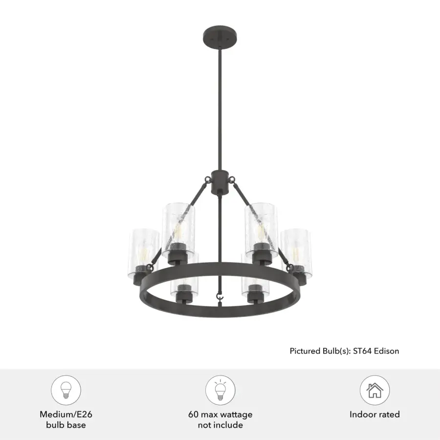 Hartland 6-Light Chandelier in Brushed Nickel - Image 6