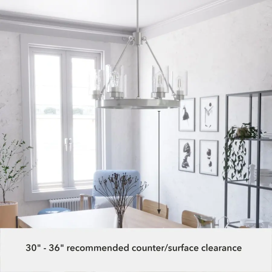 Hartland 6-Light Chandelier in Brushed Nickel - Image 9