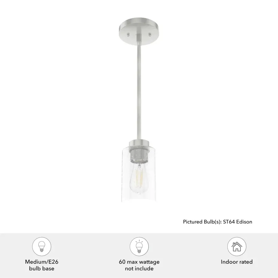 Hartland One Light Mini Pendant in Brushed Nickel - Image 6