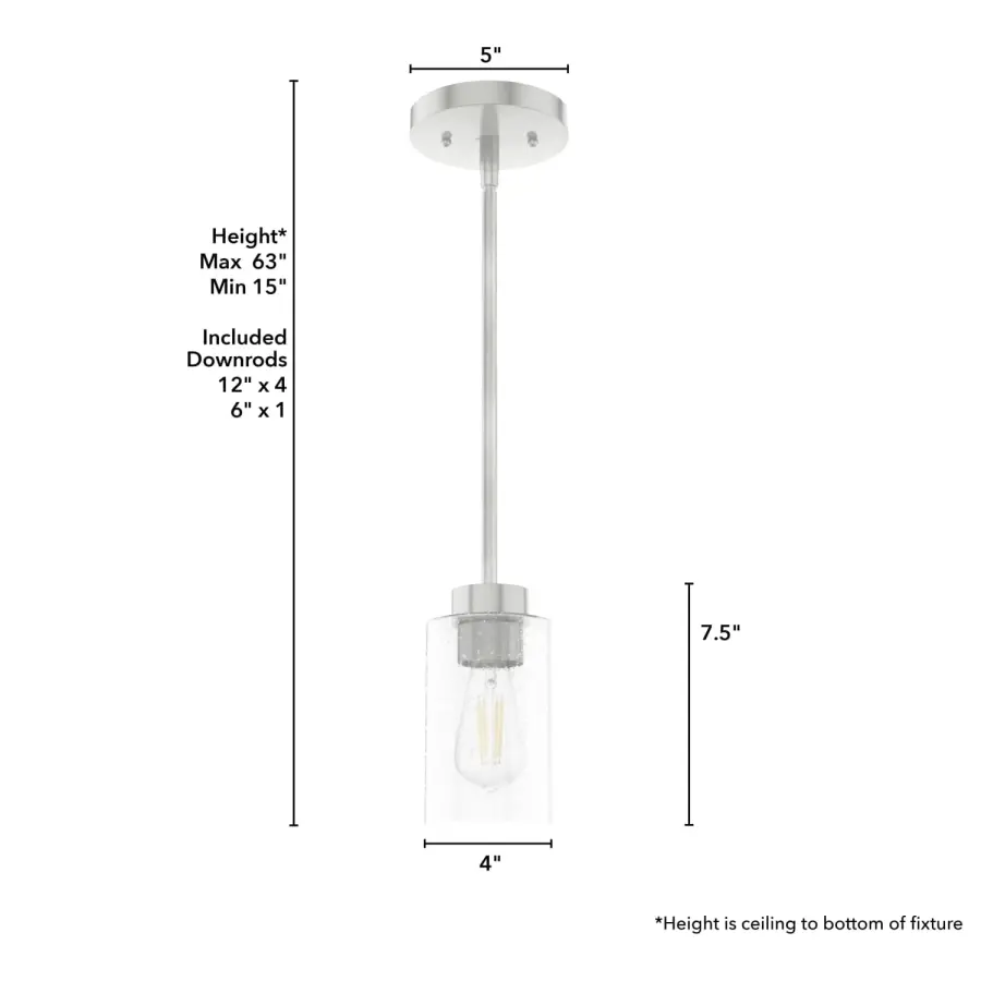 Hartland One Light Mini Pendant in Brushed Nickel - Image 8