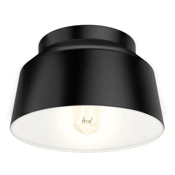 The Cranbrook flush mount brings mid-century charm with a modern twist. Its hooded design and mint finish add personality to any space while maintaining a compact profile perfect for lower ceilings.