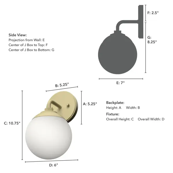 Hepburn One Light Wall Sconce in Modern Brass - Image 8