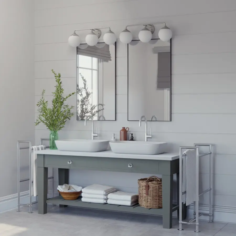 Hepburn Three Light Bathroom Vanity in Matte Black - Image 4