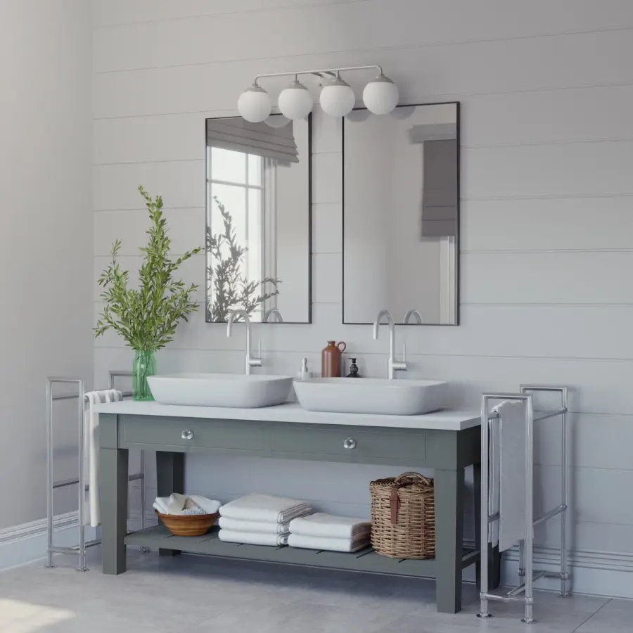 Hepburn Four Light Bathroom Vanity in Matte Black - Image 5