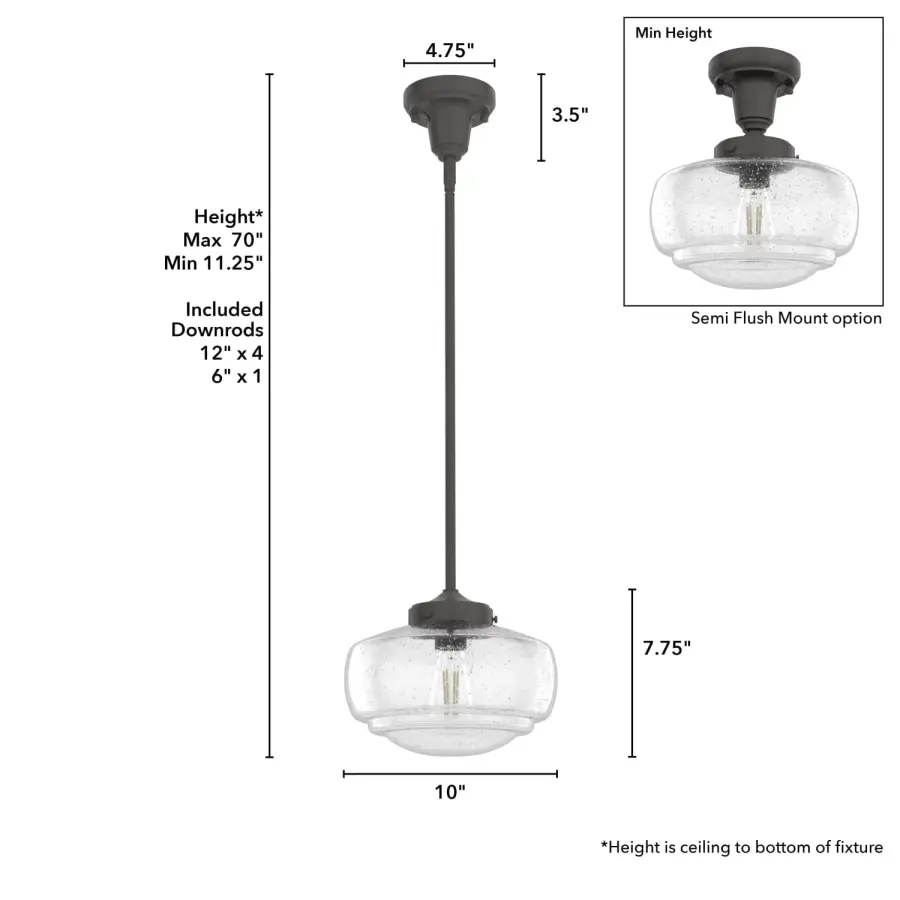Saddle Creek One Light Pendant in Brushed Nickel - Image 8