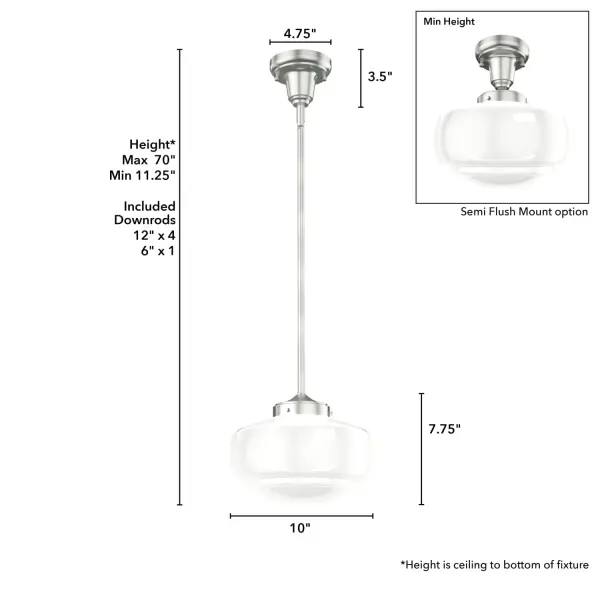 Saddle Creek One Light Pendant in Brushed Nickel - Image 8