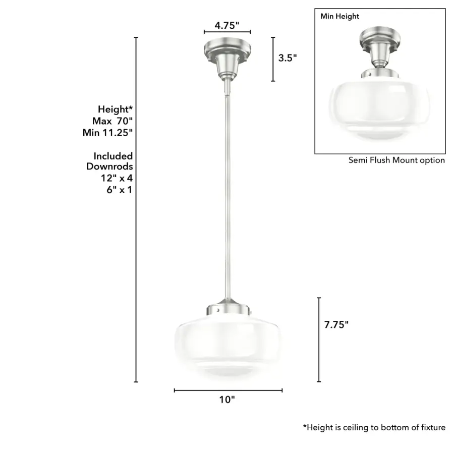 Saddle Creek One Light Pendant in Brushed Nickel - Image 8