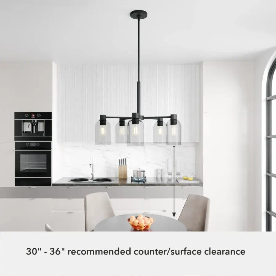 Lochemeade 5-Light Chandelier in Natural Black Iron - Image 5