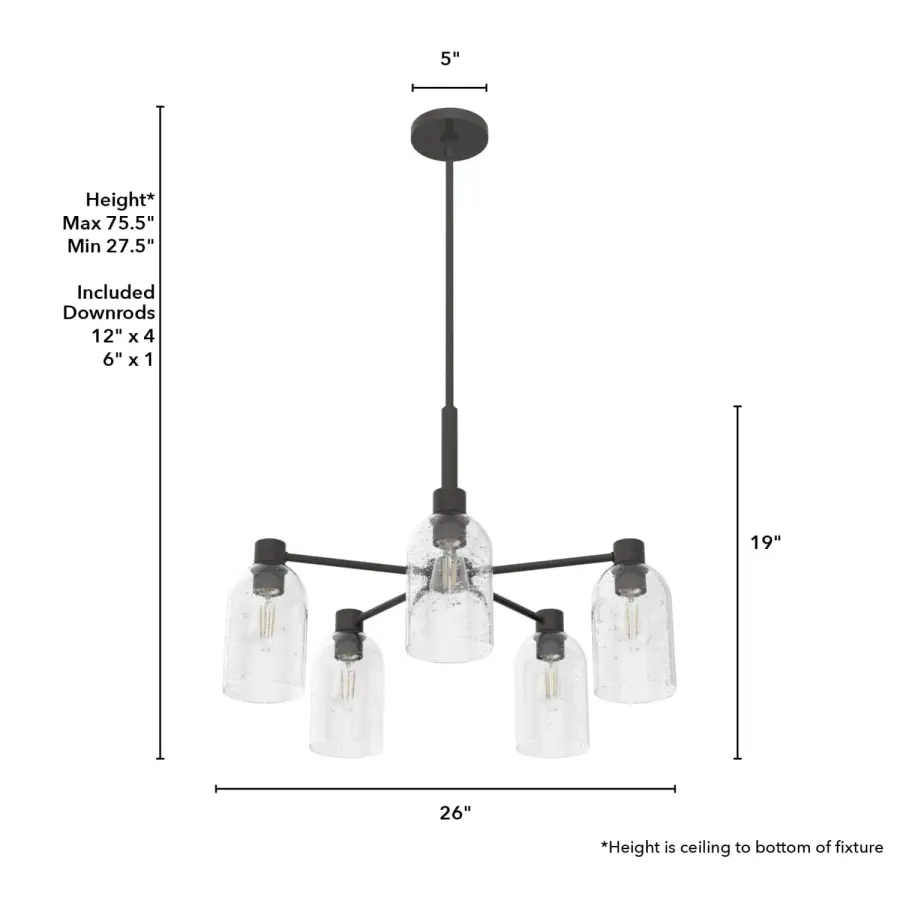 Lochemeade 5-Light Chandelier in Noble Bronze - Image 8