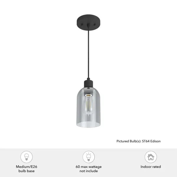 Lochemeade One Light Pendant in Natural Black Iron - Image 3