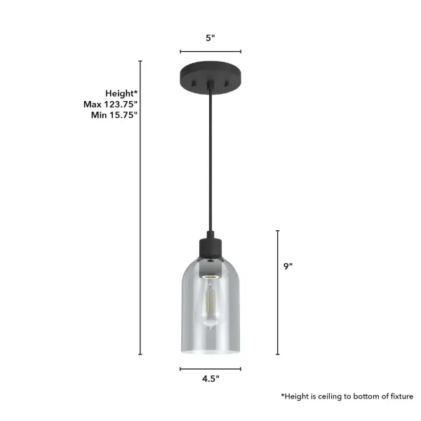 Lochemeade One Light Pendant in Natural Black Iron - Image 4