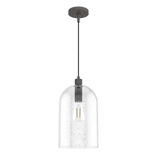 Simple and streamlined, the Lochemeade modern pendant features clear glass dome shades that leave an impression without being overpowering. The variety of available glass shade finishes – like clear seeded glass and smoked glass – gives this modern pendant light versatility in your space's style. Mix and match with other fixtures from this collection or from our ceiling fan designs. Rated for indoor use only Requires 1 E26 bulbs. Bulbs not included. MADE FOR INDOORS: For use in indoor spaces like kitchens, bedrooms, living rooms, dining rooms, and entryways. BULB RECOMMENDATION: Maximum 60 W per light bulb or equivalent LED bulb. Bulbs not included. PICTURED HERE: Match our image using ST64 Edison light bulbs. CUSTOMIZABLE HANGING OPTIONS: With the minimum required cord, the hanging length is 23.25 inches. When using all of the included cord, the maximum hanging length is 131.25 inches. WARRANTY: One-year limited warranty backed by the trusted experts at Hunter. - alternate view