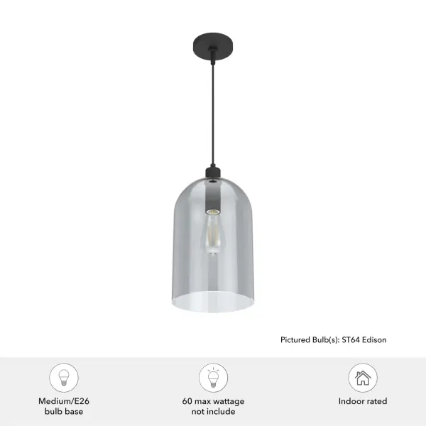 Lochemeade One Light Pendant in Natural Black Iron - Image 3