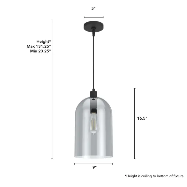 Lochemeade One Light Pendant in Natural Black Iron - Image 4