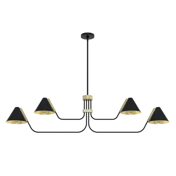 Grove Isle 4-Light Linear Chandelier in Matte Black - Image 13