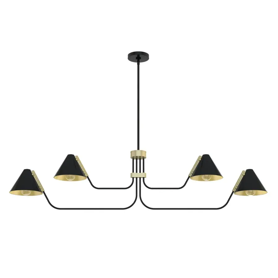 Grove Isle 4-Light Linear Chandelier in Matte Black - Image 13