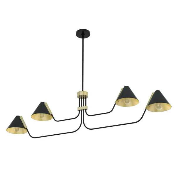Grove Isle 4-Light Linear Chandelier in Matte Black - Image 15