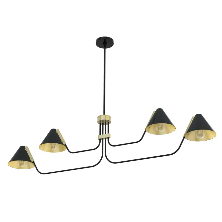 Grove Isle 4-Light Linear Chandelier in Matte Black - Image 15