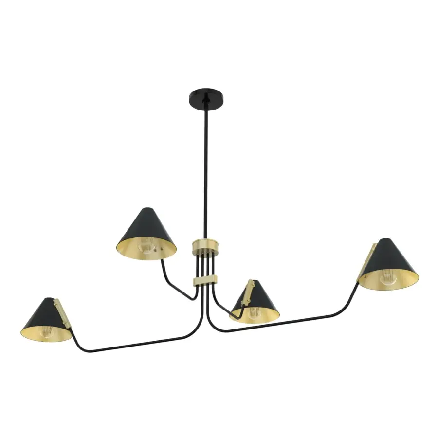 Grove Isle 4-Light Linear Chandelier in Matte Black - Image 17