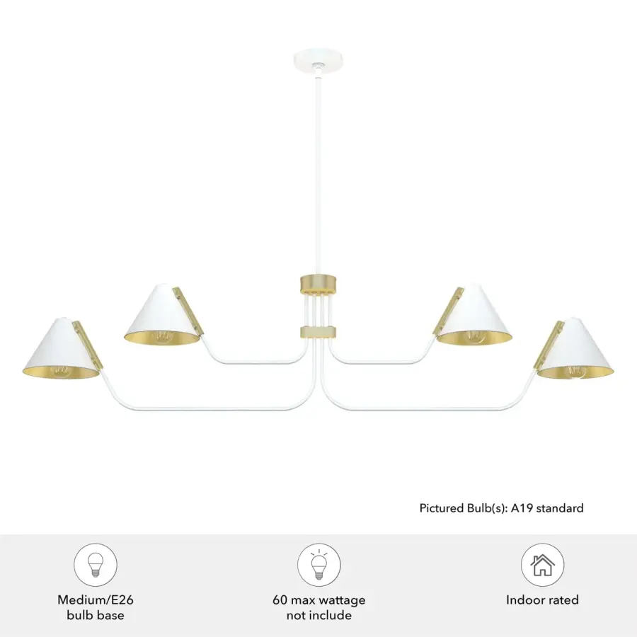 Grove Isle 4-Light Linear Chandelier in Matte Black - Image 5