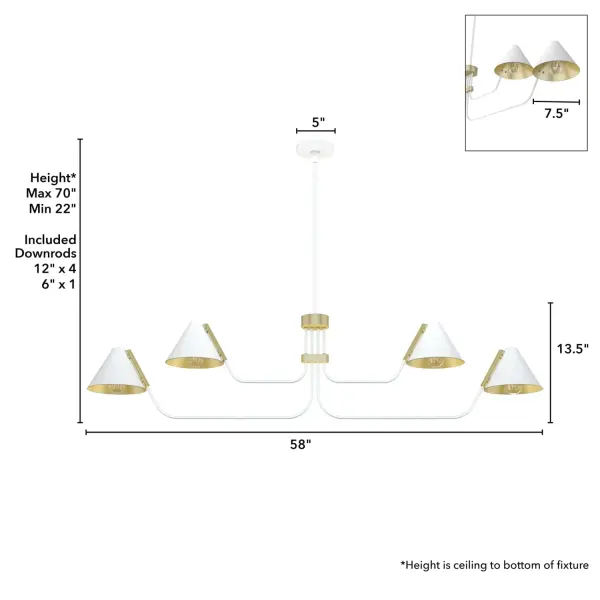 Grove Isle 4-Light Linear Chandelier in Matte Black - Image 7