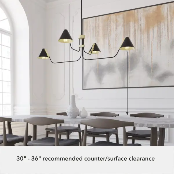 Grove Isle 4-Light Linear Chandelier in Matte Black - Image 10