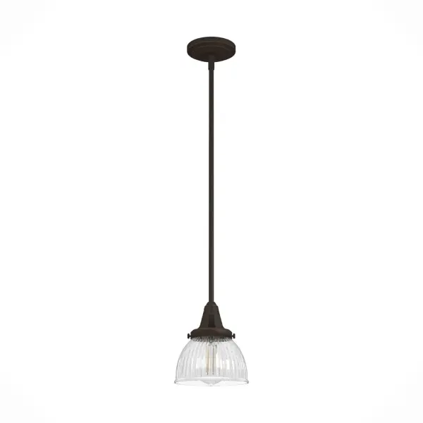 Complete your space with a modern touch. The beauty of the Cypress Grove's mini pendant is in its unique design. With fluted glass and modern finishes, this pendant blends into every space with ease. Additionally, this pendant's smaller size allows it to work on its own or with other Cypress Grove collection fixtures. Mix and match with other fixtures from this collection or from our ceiling fan designs. Rated for indoor use only Requires 1 E26 bulbs. Bulbs not included. MODERN: Clean lines, minimal, natural. Includes (4) 12 inch stems and (1) 6 inch stems. MADE FOR INDOORS: For use in indoor spaces like kitchens, bedrooms, living rooms, dining rooms, and entryways. BULB RECOMMENDATION: Maximum 60 W per light bulb or equivalent LED bulb. Bulbs not included. PICTURED HERE: Match our image using ST64 Edison light bulbs. CUSTOMIZABLE HANGING OPTIONS: With the minimum required downrod, the hanging length is 16.75 inches. When using all of the included downrod, the maximum hanging length is 64.75 inches. WARRANTY: One-year limited warranty backed by the trusted experts at Hunter. - alternate view